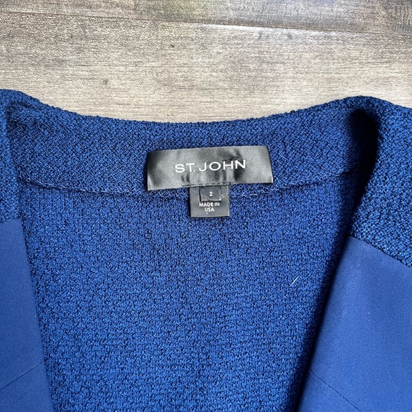 St. John Blue Jacket Button Blazer - Picture 6 of 7